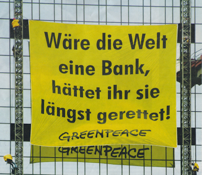 Greenpeace-Aktion zur Finanzkrise